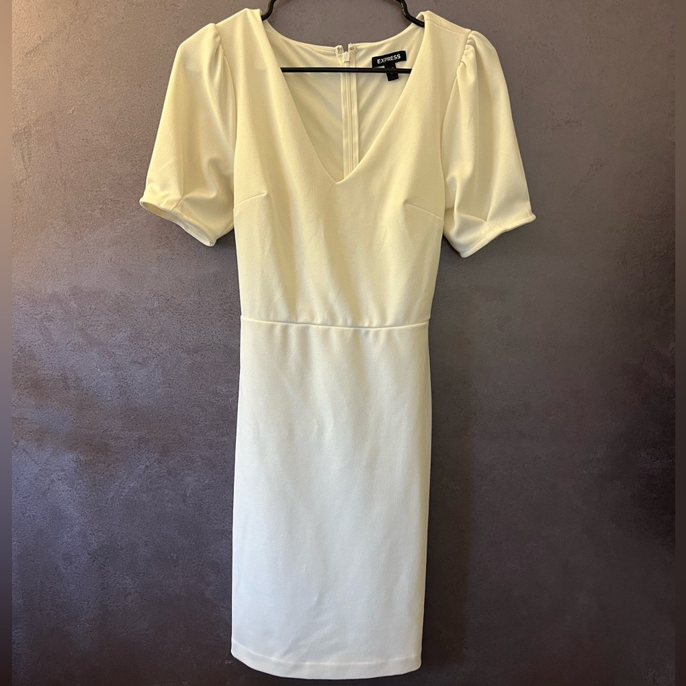 Express Elegant Ivory Mini Dress